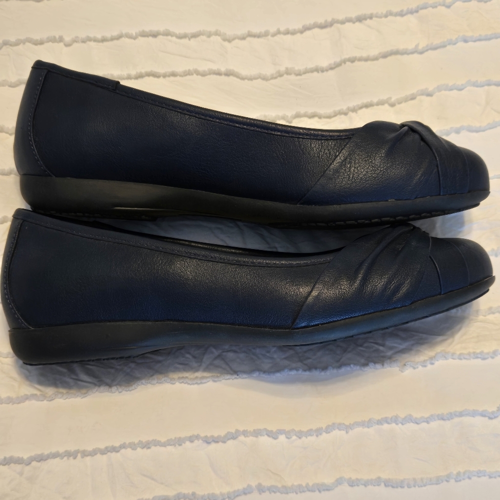 Solanz Womens Cameron Ballet Flats Navy Blue 7W - Picture 6 of 7